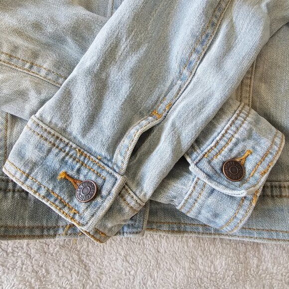 Girls Cherokee Light Acid Wash Denim Jean Jacket, M 7/8 - Picture 6 of 13